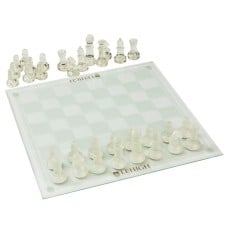 Maxam 33pc Glass Game Board Chess Set with Pad Print Services